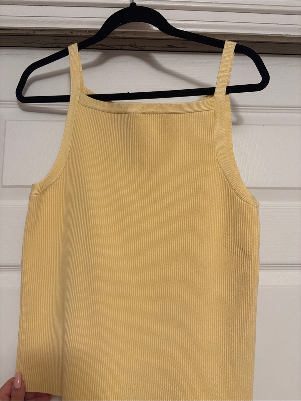 Yellow Sweater Ribbed Tank Top